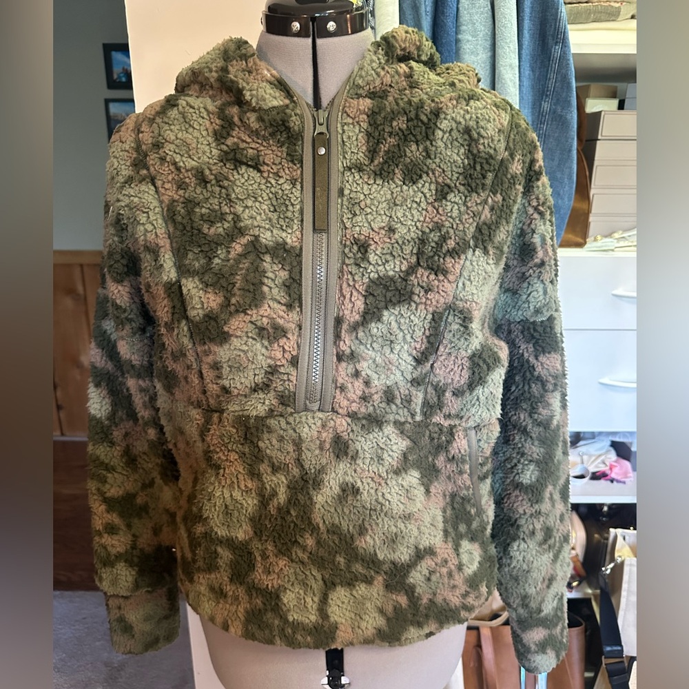 Camouflage Sherpa Half-Zip Hoodie